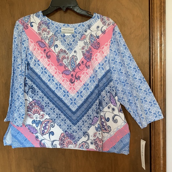 Alfred Dunner print embellished top PL - Picture 11 of 17